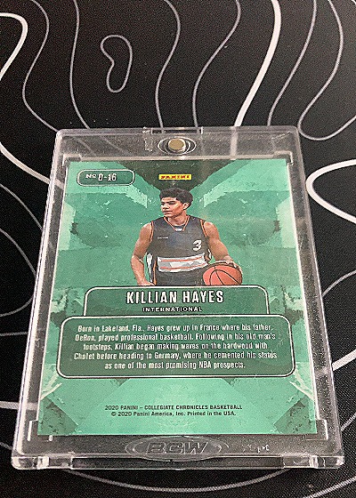 2020 Panini Collegiate Chronicles Downtown #D-16 Killian Hayes — back