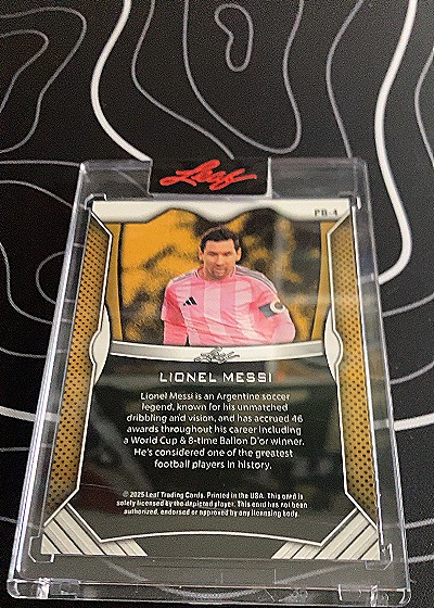 2025 Leaf #PB-4 Lionel Messi — back