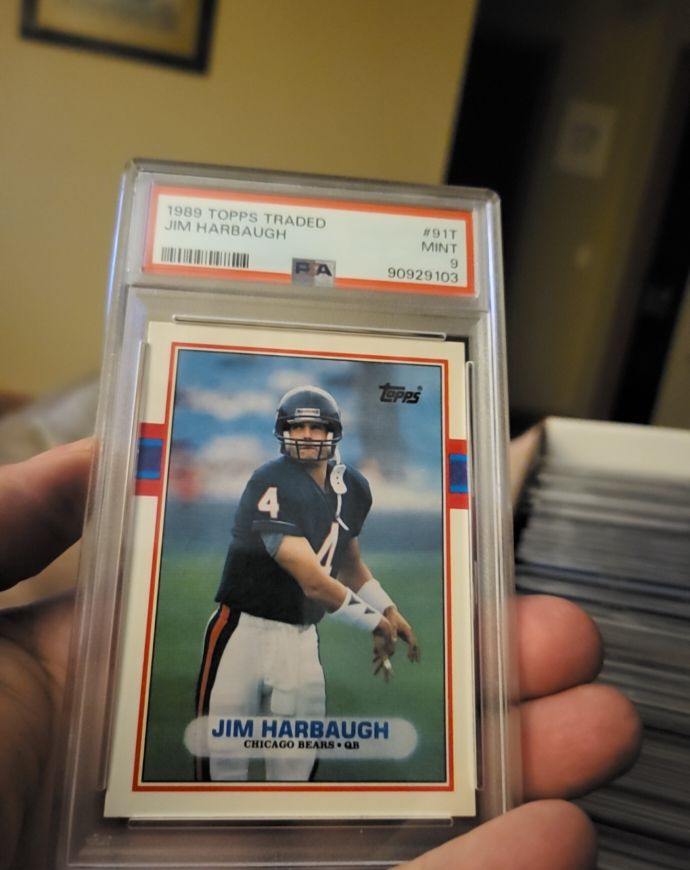 1989 Topps Traded #91T Jim Harbaugh — front