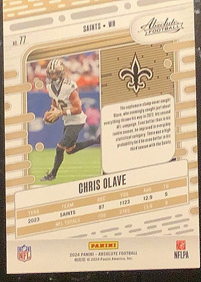 2024 Panini Absolute #77 Chris Olave — back