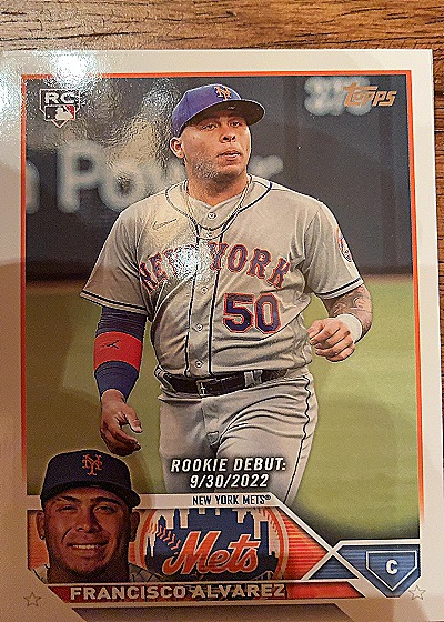 2023 Topps Update #US255 Francisco Alvarez Rookie Debut New York Mets — front