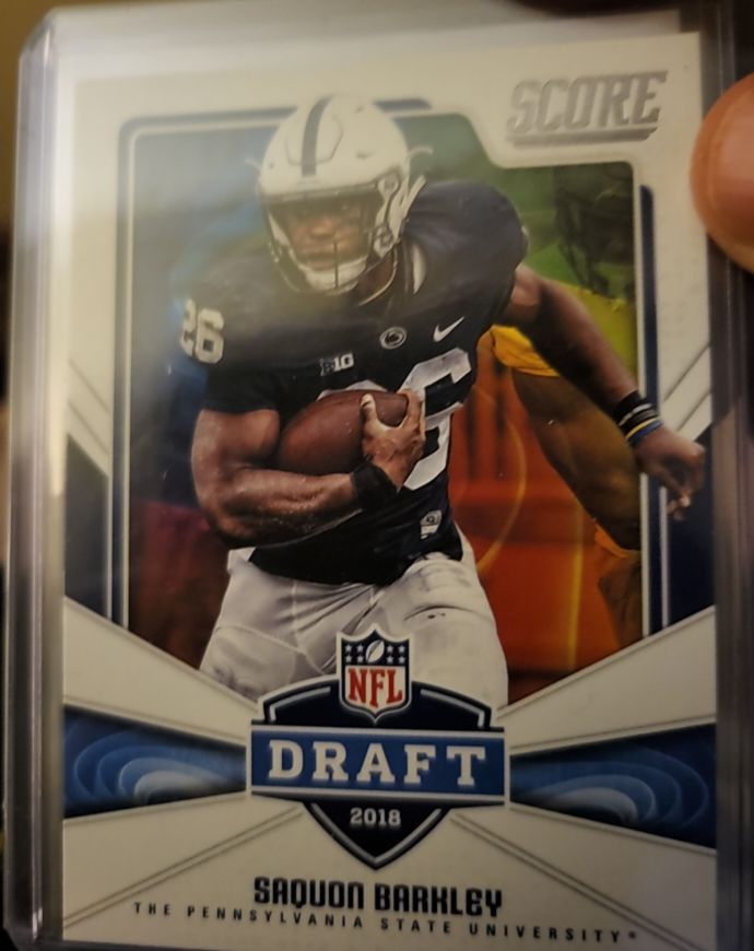 2018 Score NFL Draft #6 Saquon Barkley — front