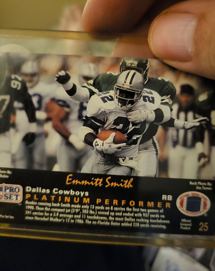 1991 Pro Set Platinum #25 Emmitt Smith — front