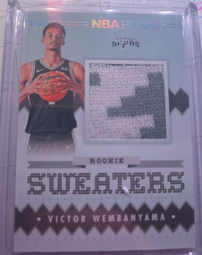 2023-24 Panini NBA Hoops Rookie Sweaters #RSW-VWE Victor Wembanyama — front