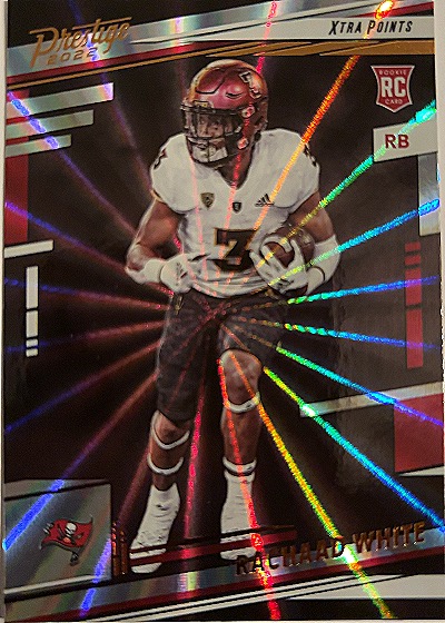 2022 Panini Prestige #346 Rachaad White Xtra Points Sunburst Rookie Card — front