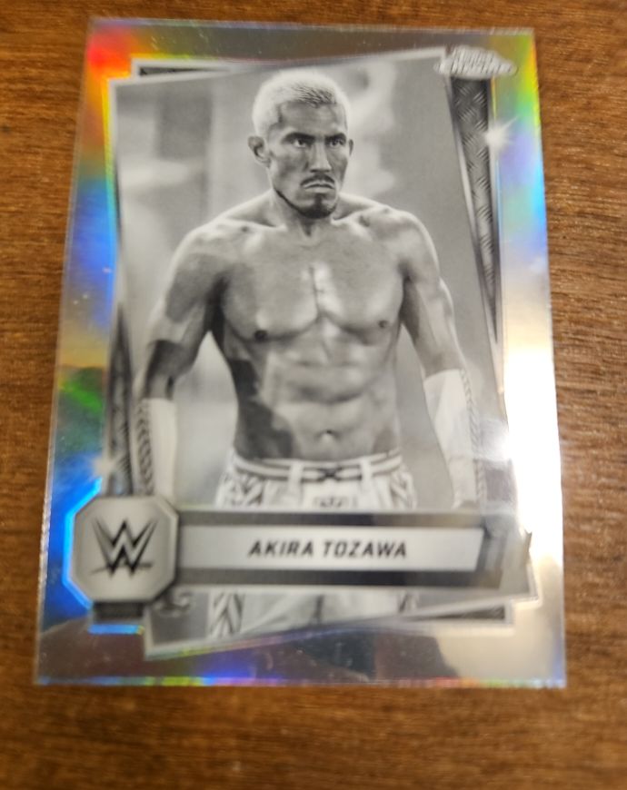 2025 Topps Chrome WWE #71 Akira Tozawa Sepia Refractor — front