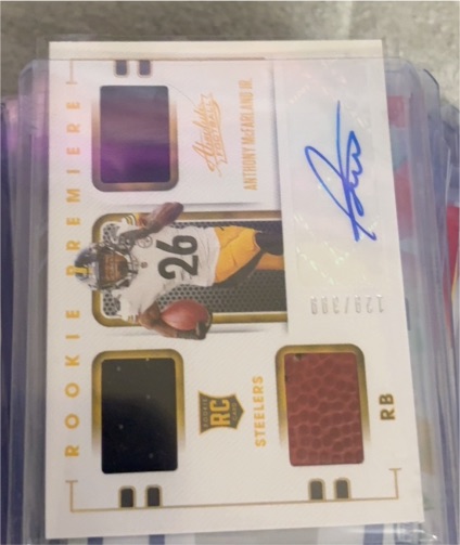 2020 Panini Absolute #241 Anthony McFarland Jr. Rookie Premiere Materials Autos — front