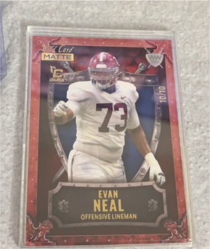 2022 Wild Card Matte Weekend Warrior #WW-10 Evan Neal — front