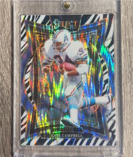 2024 Panini Select #54 Earl Campbell Concourse Red and Blue Shock — front