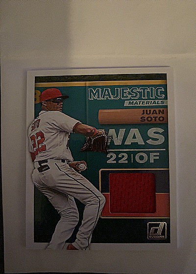 2019 Donruss Majestic Materials #3 Juan Soto — front