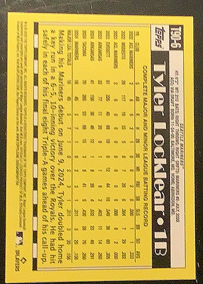 2025 Topps 1990 Topps #T90-6 Tyler Locklear — back