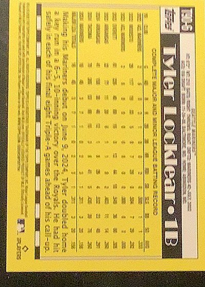 2025 Topps Series 1 #T90-6 Tyler Locklear — back