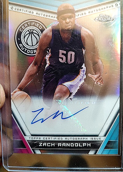 2023-24 Topps Chrome Certified Autograph #CA-ZR Zach Randolph — front