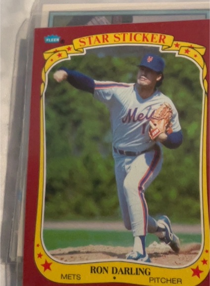 1986 Fleer Star Sticker #28 Ron Darling — front