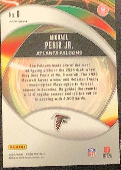 2024 Panini Prizm #6 Michael Penix Jr. — back