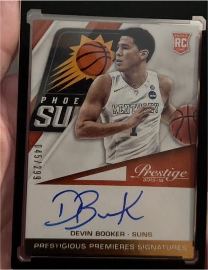 2015-16 Panini Prestige Prestigious Premieres Signatures #PPS-DB Devin Booker — front