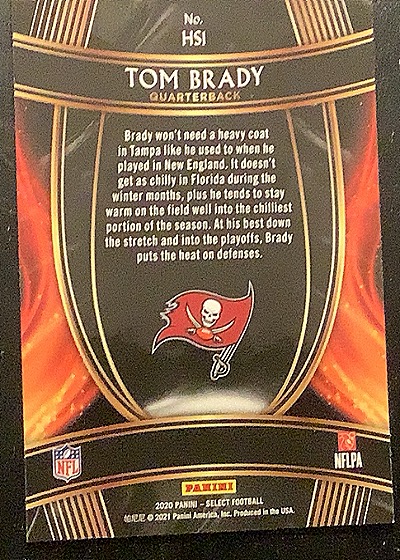 2020 Panini Select Hot Stars #HS1 Tom Brady — back