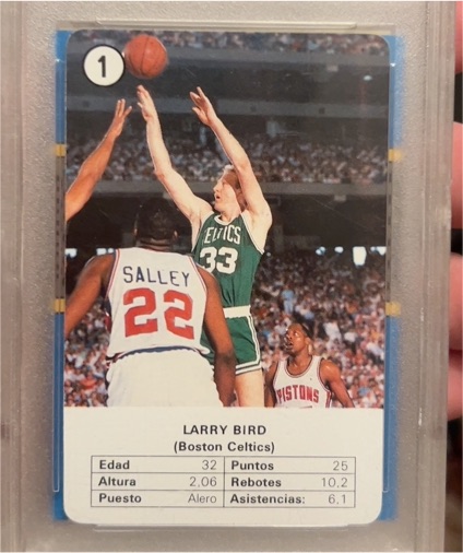 1988 Fournier Estrellas #1 Larry Bird — front