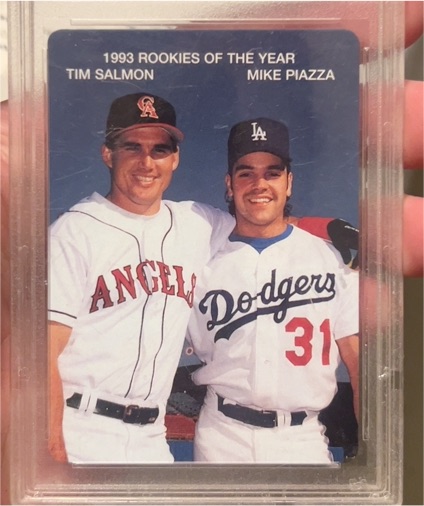 1994 Mother's Cookies #2 Tim Salmon & Mike Piazza — front