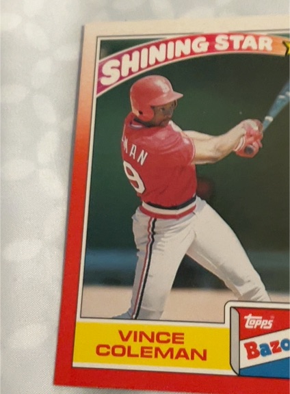 1990 Topps Bazooka Shining Stars #8 Vince Coleman — front