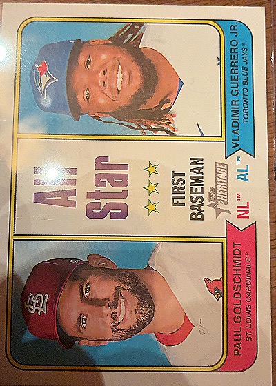 2023 Topps Heritage #332 Paul Goldschmidt / Vladimir Guerrero Jr. — front
