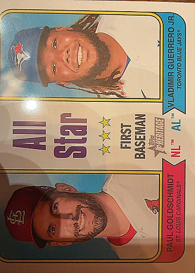 2023 Topps Heritage #332 Paul Goldschmidt / Vladimir Guerrero Jr. — front