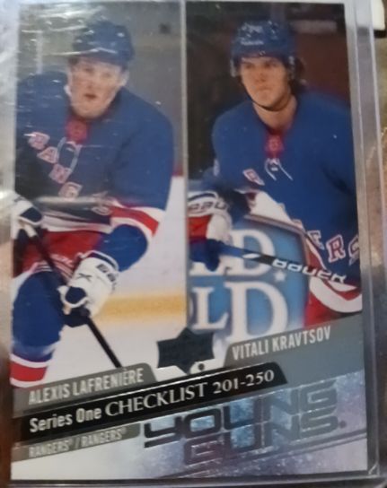 2020-21 Upper Deck #250 Alexis Lafrenière / Vitali Kravtsov Young Guns Checklist — front