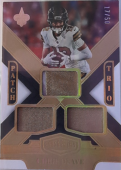 2023 Panini Plates & Patches Patch Trio #PT-CO Chris Olave — front