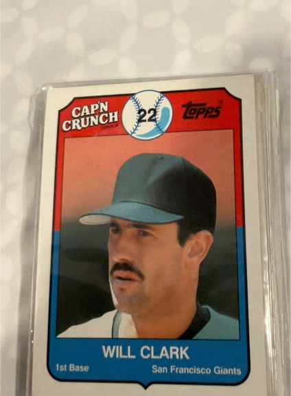 1989 Topps Cap'n Crunch #22 Will Clark — front