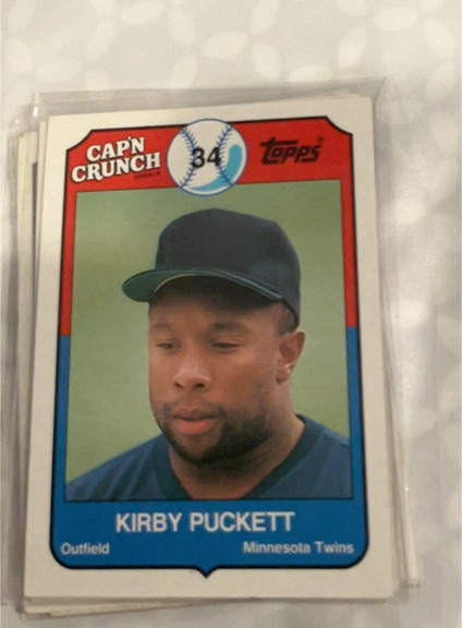 1989 Topps Cap'n Crunch #20 Kirby Puckett — front