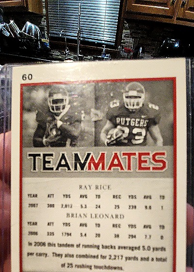 2006 Sage Hit #60 Ray Rice & Brian Leonard — back