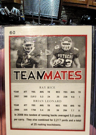2008 Sage Hit #60 Ray Rice & Brian Leonard Teammates — back
