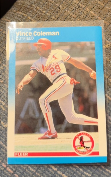 1987 Fleer #290 Vince Coleman — front