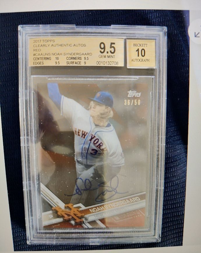2017 Topps Clearly Authentic Autos Red #CAA-UNS Noah Syndergaard — front
