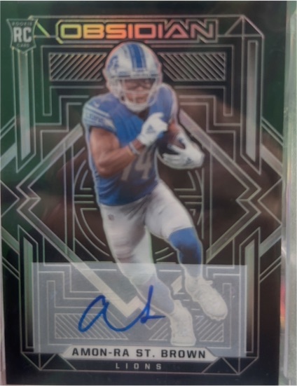 2021 Panini Obsidian #Amon-Ra St. Brown Rookie Autograph — front