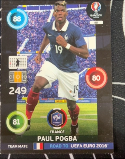 2016 Panini Adrenalyn XL Road to Euro 2016 #85 Paul Pogba — front