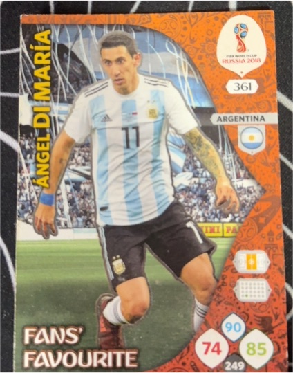 2018 Panini Adrenalyn XL FIFA World Cup #361 Angel Di Maria — front