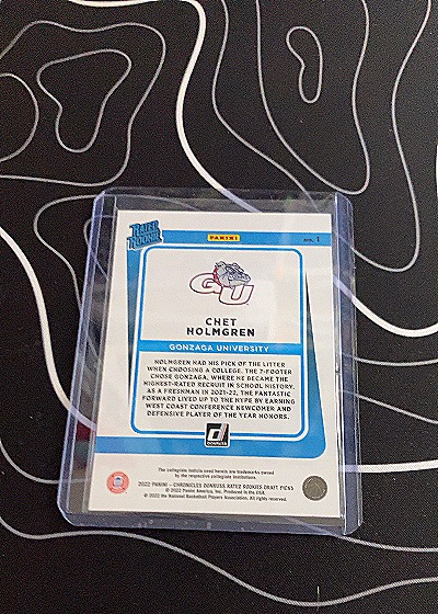 2022-23 Panini Chronicles Draft Picks Donruss Rated Rookie #1 Chet Holmgren — back