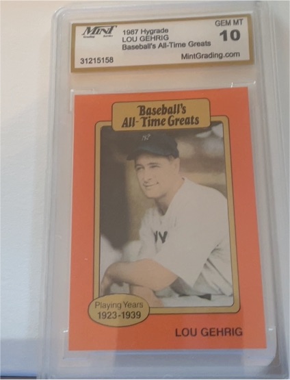 1987 Hygrade Baseball's All-Time Greats #38B Lou Gehrig — front