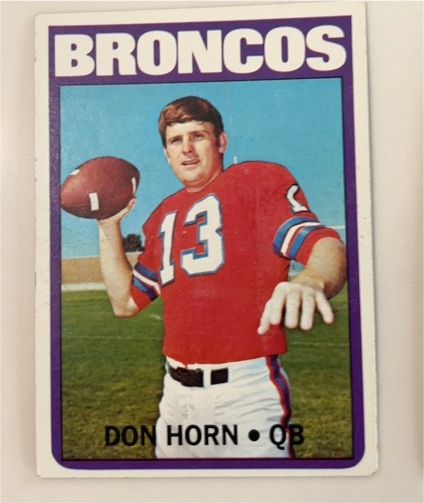 1972 Topps #178 Don Horn Denver Broncos — front