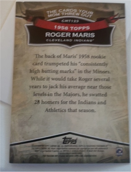 2010 Topps The Cards Your Mom Threw Out #CMT128 Roger Maris — front