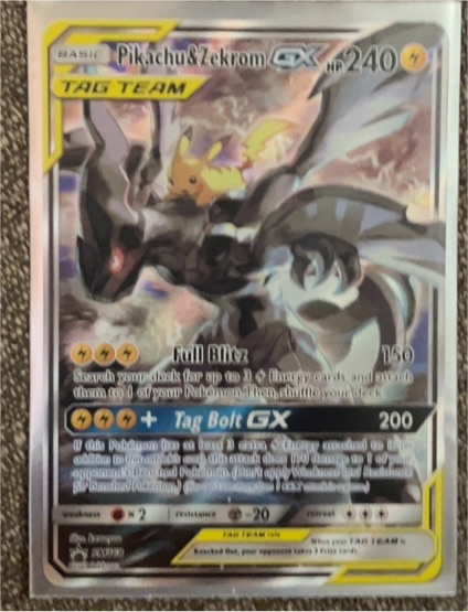 2017 Pokémon TCG Sun & Moon #SM168 Pikachu & Zekrom GX — front