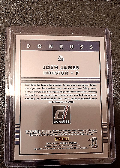 2019 Donruss #223 Josh James — back