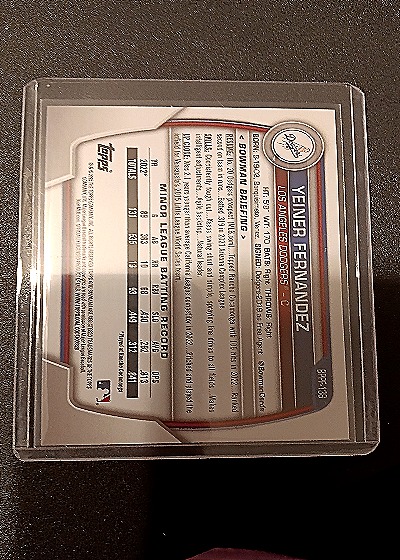 2023 Bowman #BP-138 Yeiner Fernandez — back