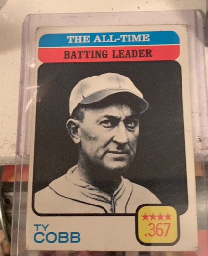 1973 Topps #475 Ty Cobb All-Time Batting Leader — front