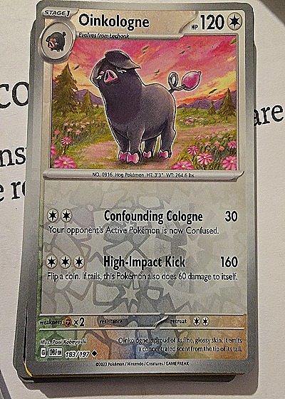 2023 Pokémon SV03: Obsidian Flames #183 Oinkologne — front