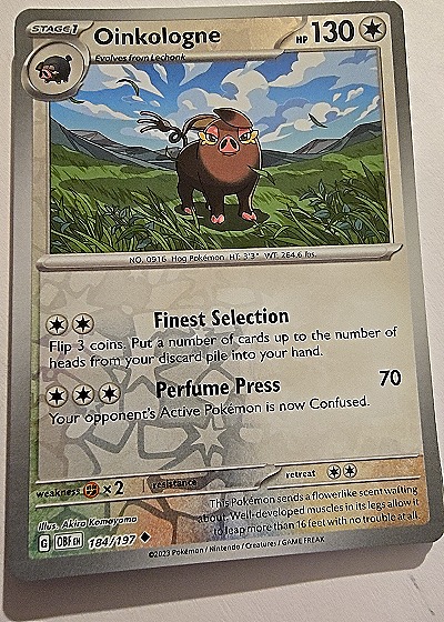2023 Pokémon SV03: Obsidian Flames #184 Oinkologne — front