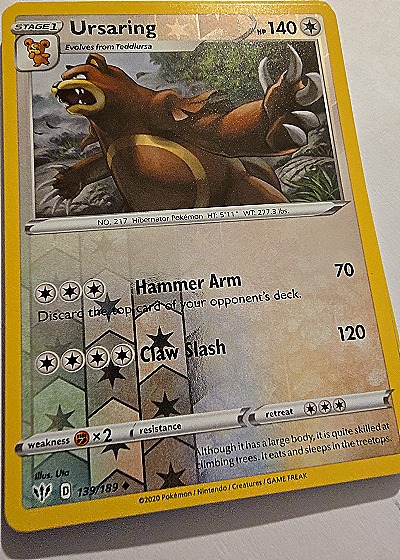2020 Pokémon Darkness Ablaze #139 Ursaring — front