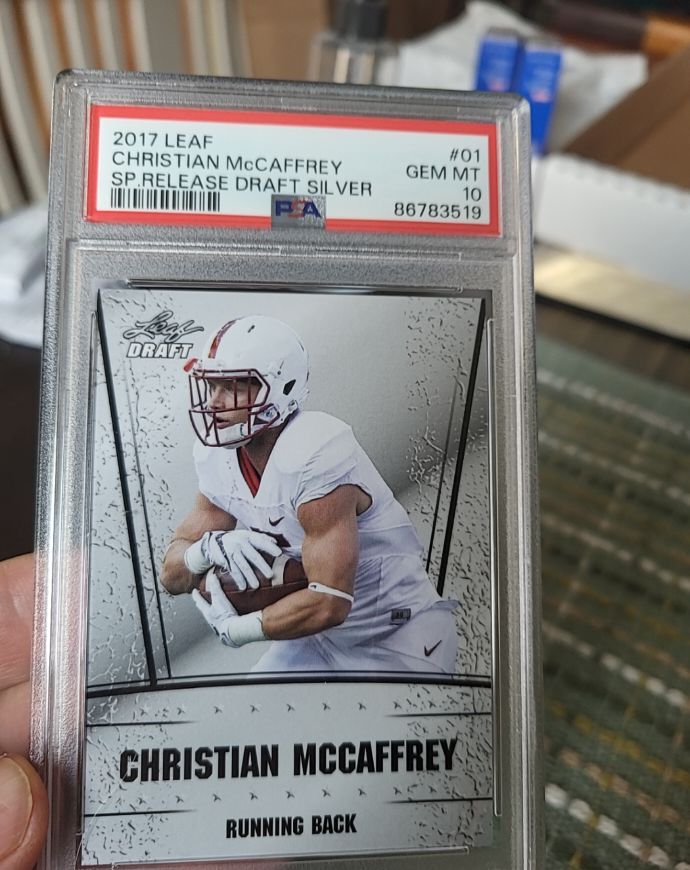 2017 Leaf Special Release Draft Silver #01 Christian McCaffrey — front