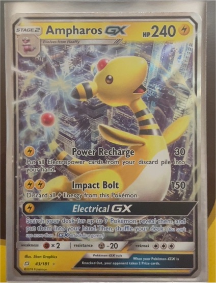 2019 Pokémon Sun & Moon Team Up #43 Ampharos GX — front